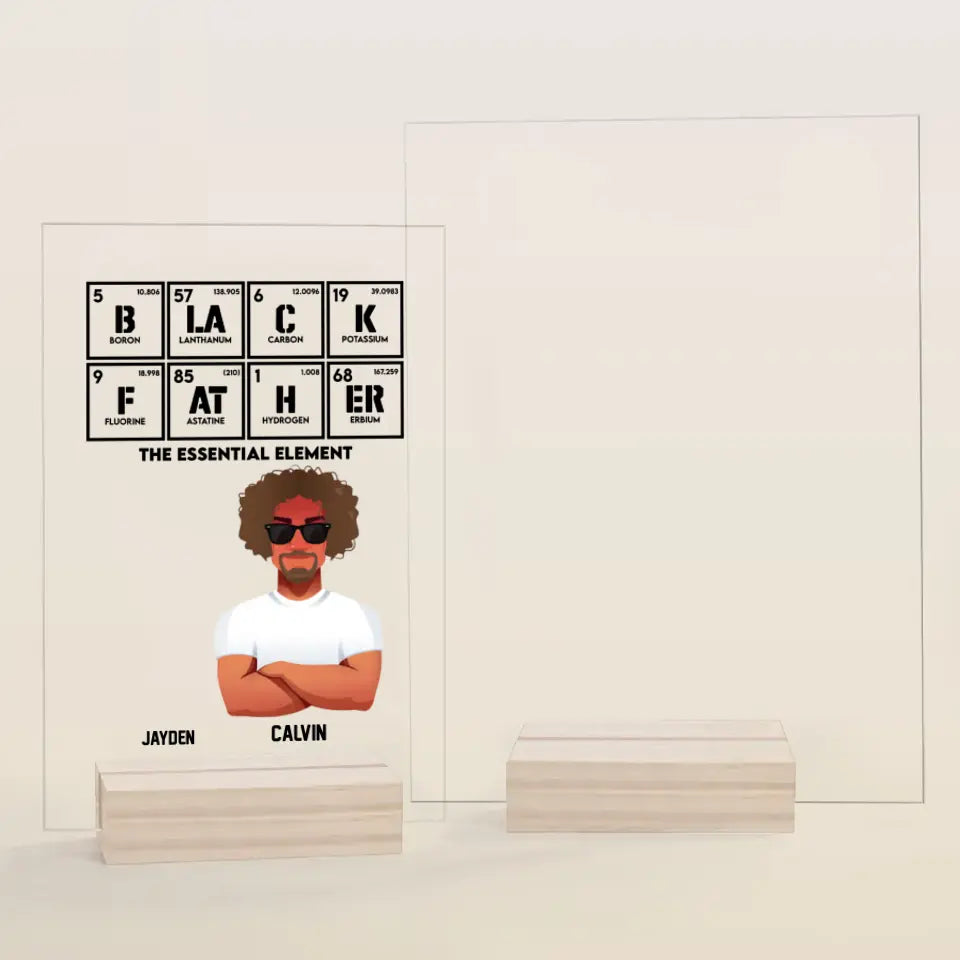 Personalized Acrylic Plaque - Father's Day, Birthday Gift For Dad, Grandpa - Black Father ARND005