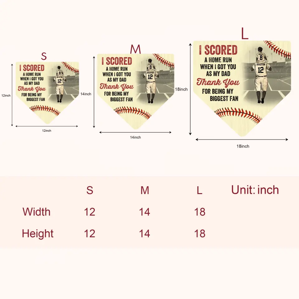 Personalized Door Sign - Father's Day, Birthday Gift For Baseball Softball Dad - We Score A Home Run ARND0014