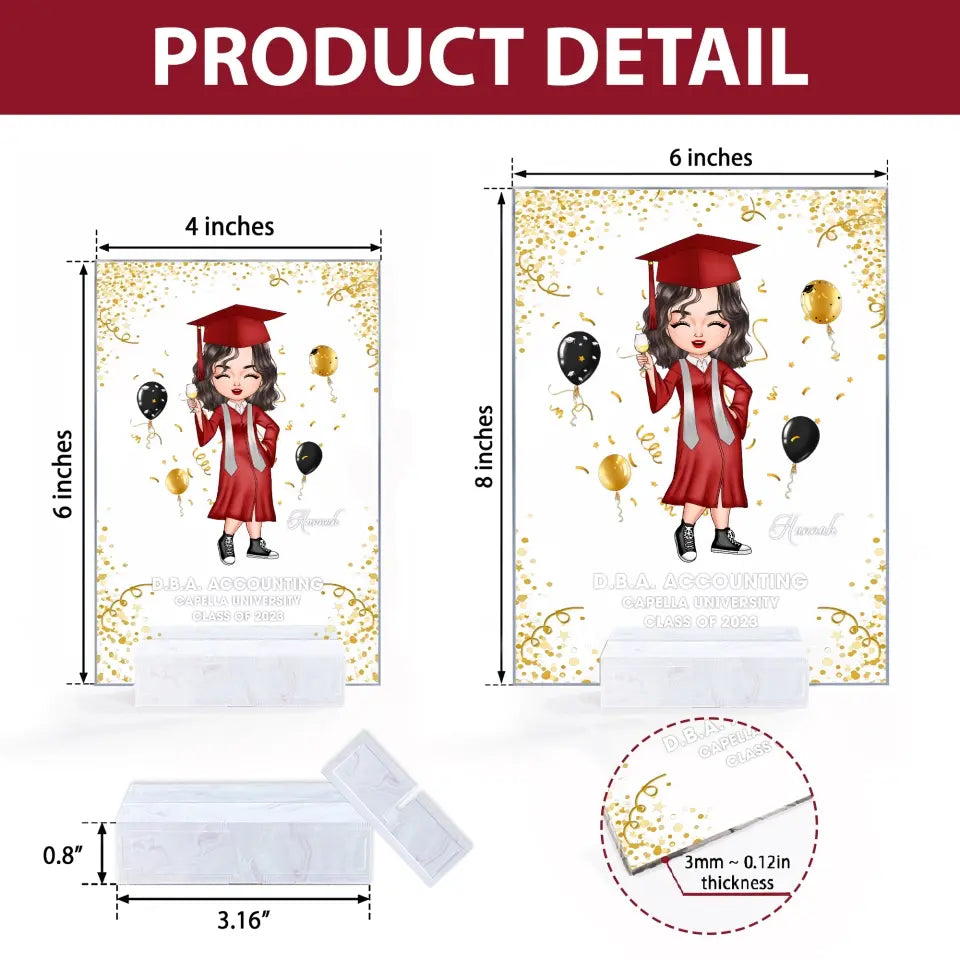 Personalized Acrylic Plaque - Graduation, Birthday Gift For Son, Daughter, Friend - Graduation Appreciation ARND005