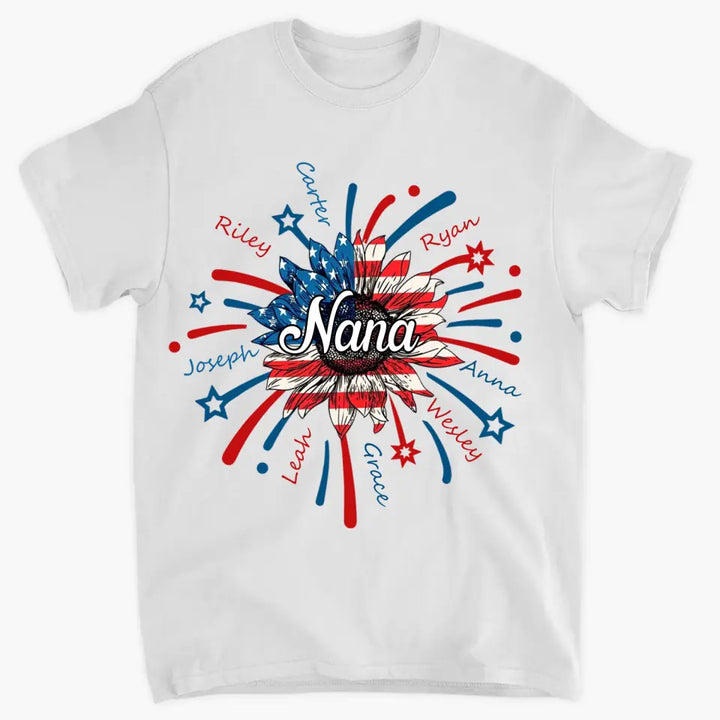 Personalized T-shirt - Mother's Day, Birthday Gift For Mom, Grandma - 4th Of July Grandma