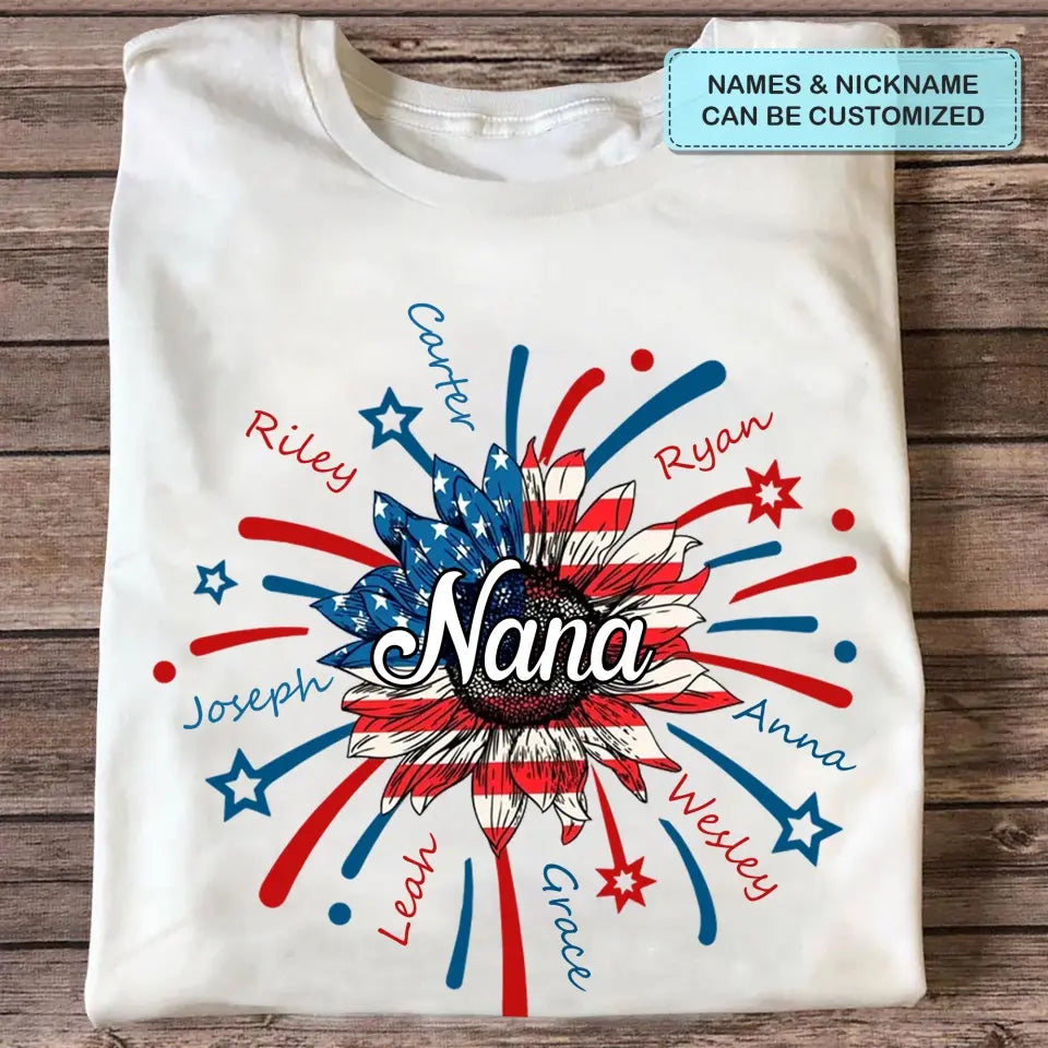 Personalized T-shirt - Mother's Day, Birthday Gift For Mom, Grandma - 4th Of July Grandma
