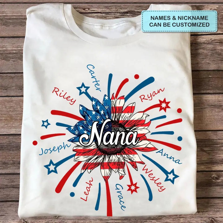 Personalized T-shirt - Mother's Day, Birthday Gift For Mom, Grandma - 4th Of July Grandma
