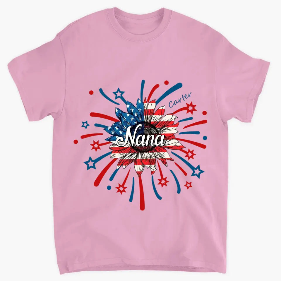 Personalized T-shirt - Mother's Day, Birthday Gift For Mom, Grandma - 4th Of July Grandma