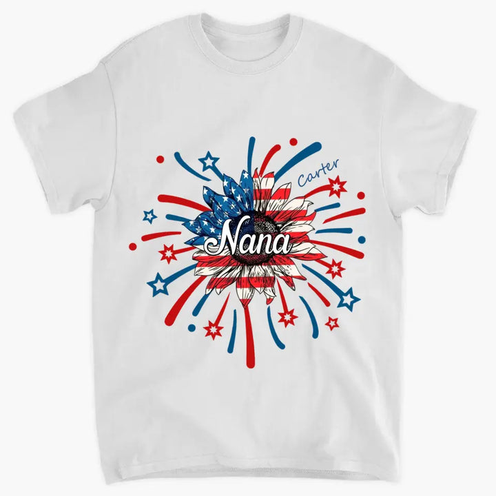 Personalized T-shirt - Mother's Day, Birthday Gift For Mom, Grandma - 4th Of July Grandma