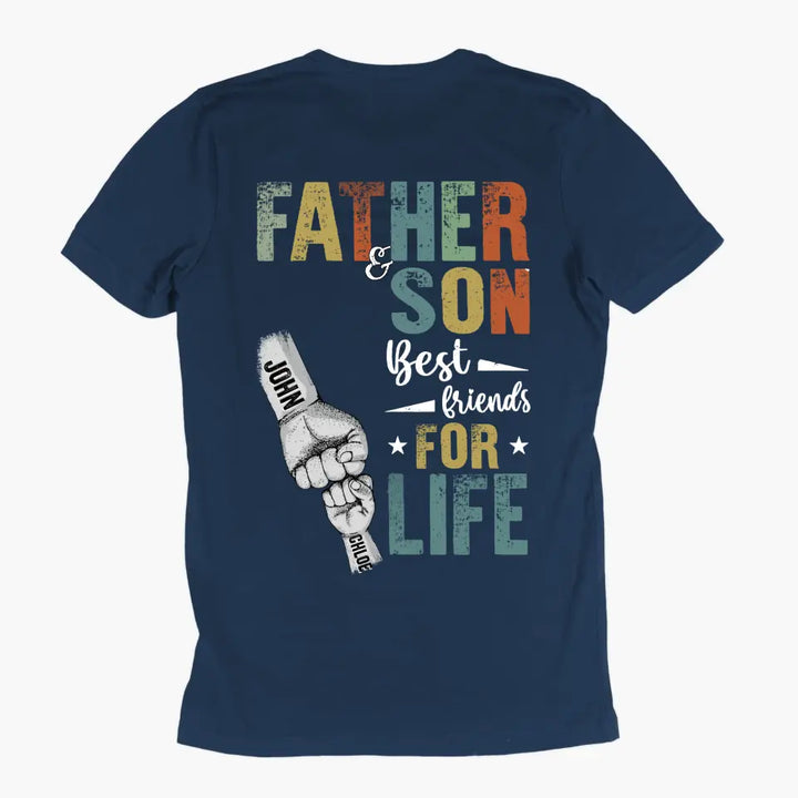 Personalized T-shirt - Father's Day, Birthday Gift For Dad, Grandpa - Father And Children Best Friends For Life