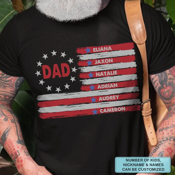 Personalized T-shirt - 4th Of July, Father's Day, Birthday Gift For Dad, Grandpa - American Dad