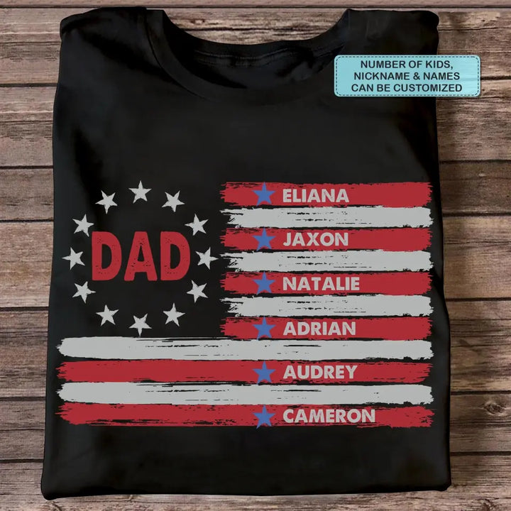 Personalized T-shirt - 4th Of July, Father's Day, Birthday Gift For Dad, Grandpa - American Dad