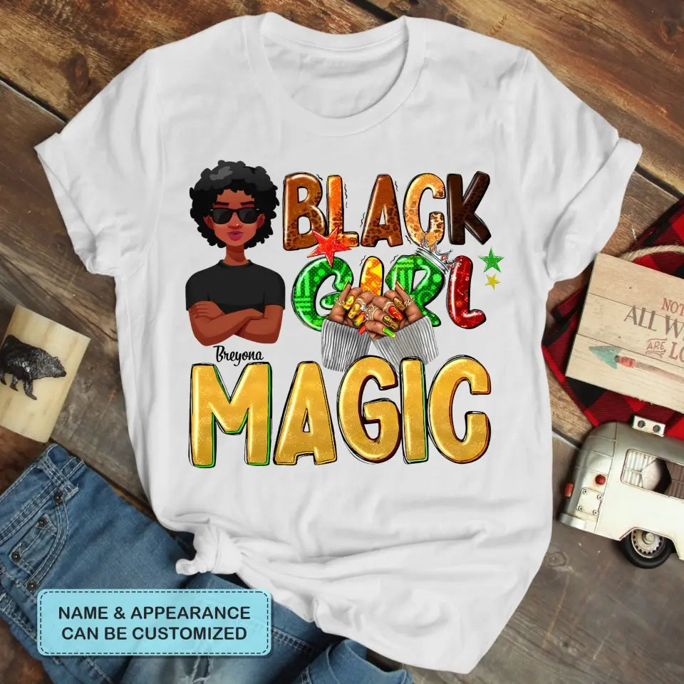 Personalized T-shirt - Mother's Day, Birthday Gift For Mom, Grandma - Black Girl Magic