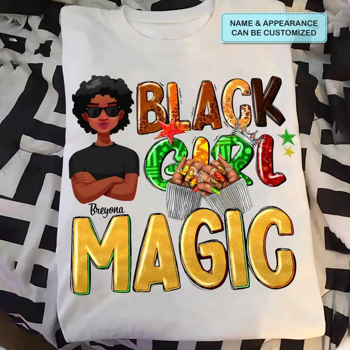 Personalized T-shirt - Mother's Day, Birthday Gift For Mom, Grandma - Black Girl Magic