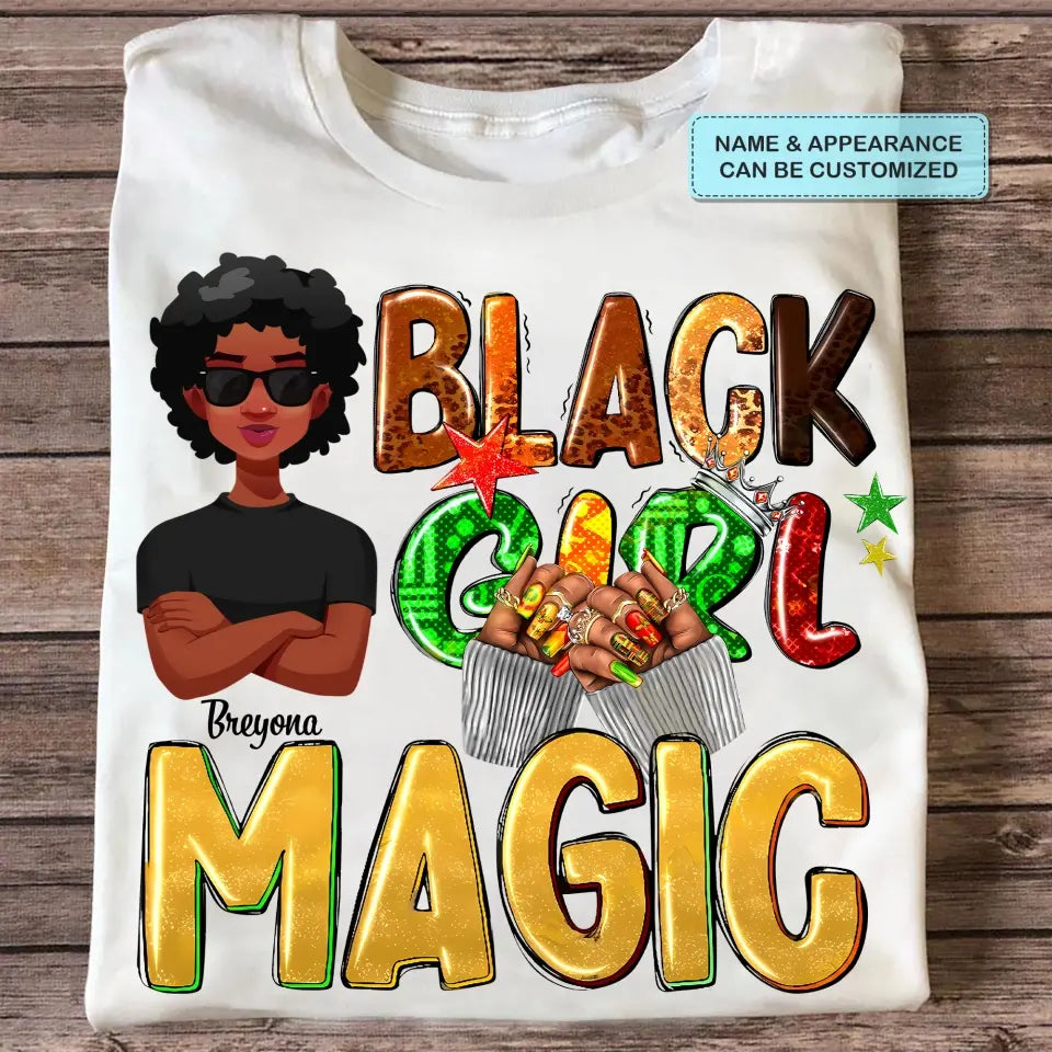 Personalized T-shirt - Mother's Day, Birthday Gift For Mom, Grandma - Black Girl Magic