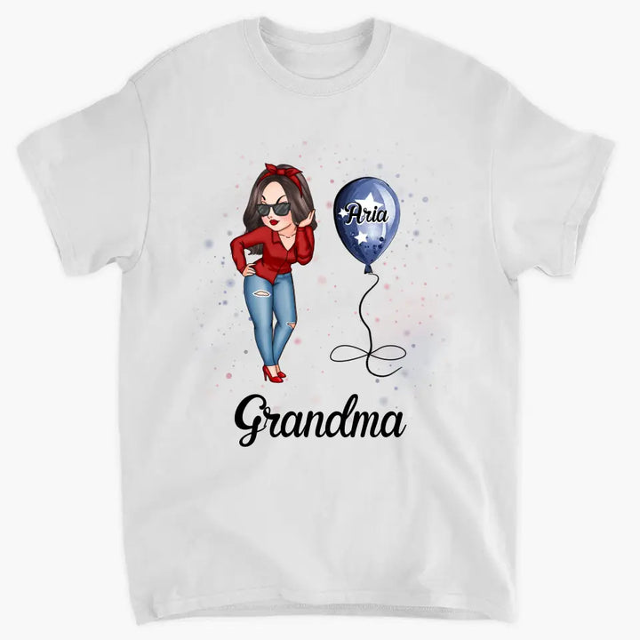 Personalized T-shirt - 4th Of July, Mother's Day, Birthday Gift For Mom, Grandma - Grandma Baloon 4th Of July
