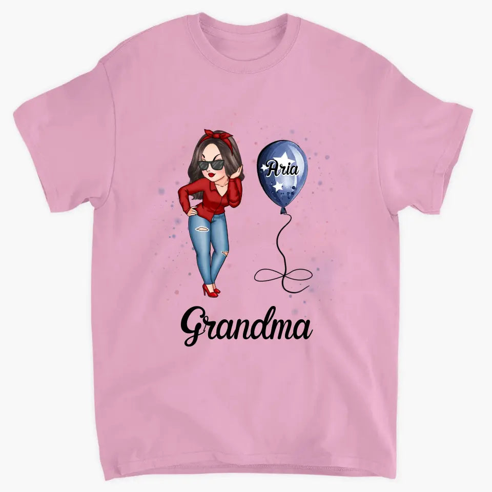 Personalized T-shirt - 4th Of July, Mother's Day, Birthday Gift For Mom, Grandma - Grandma Baloon 4th Of July