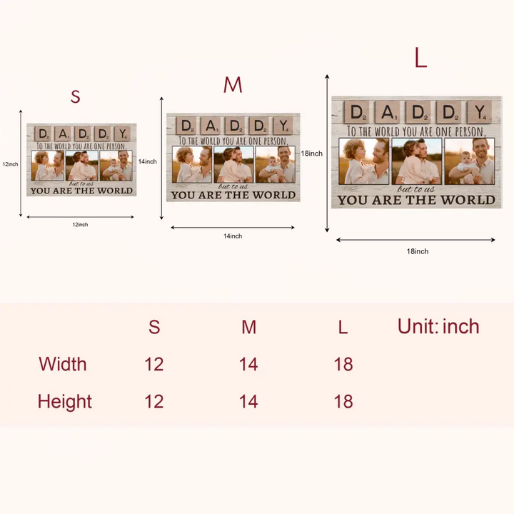 Personalized Door Sign - Father's Day, Birthday Gift For Dad, Grandpa - You Are The World