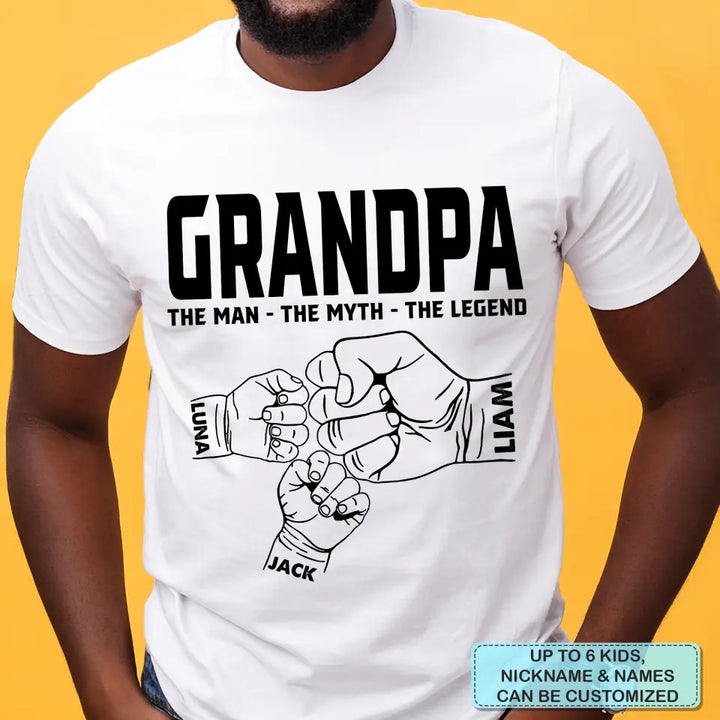 Personalized T-shirt - Father's Day, Birthday Gift For Dad, Grandpa - The Man The Myth The Legend