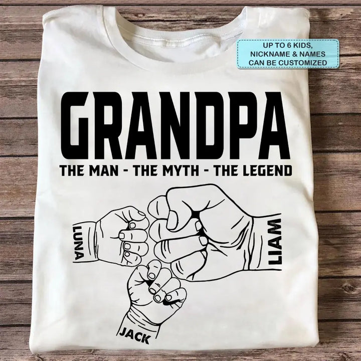 Personalized T-shirt - Father's Day, Birthday Gift For Dad, Grandpa - The Man The Myth The Legend