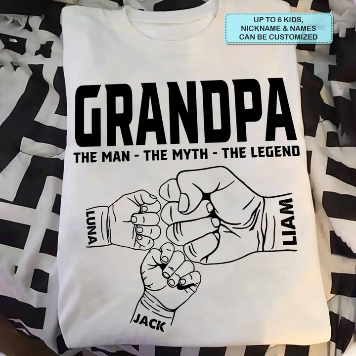Personalized T-shirt - Father's Day, Birthday Gift For Dad, Grandpa - The Man The Myth The Legend