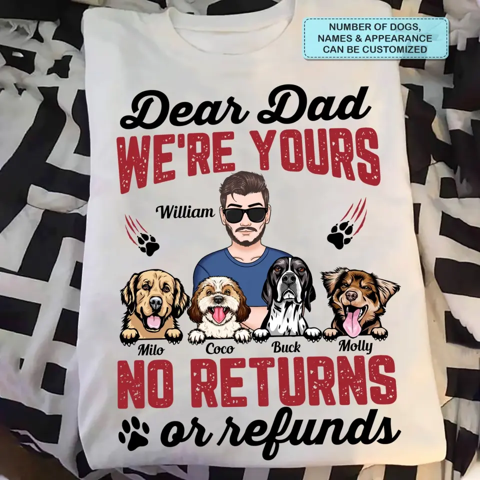 Personalized Custom T-shirt - Father's Day, Birthday Gift For Dad, Grandpa, Pet Lover - No Returns Or Refunds