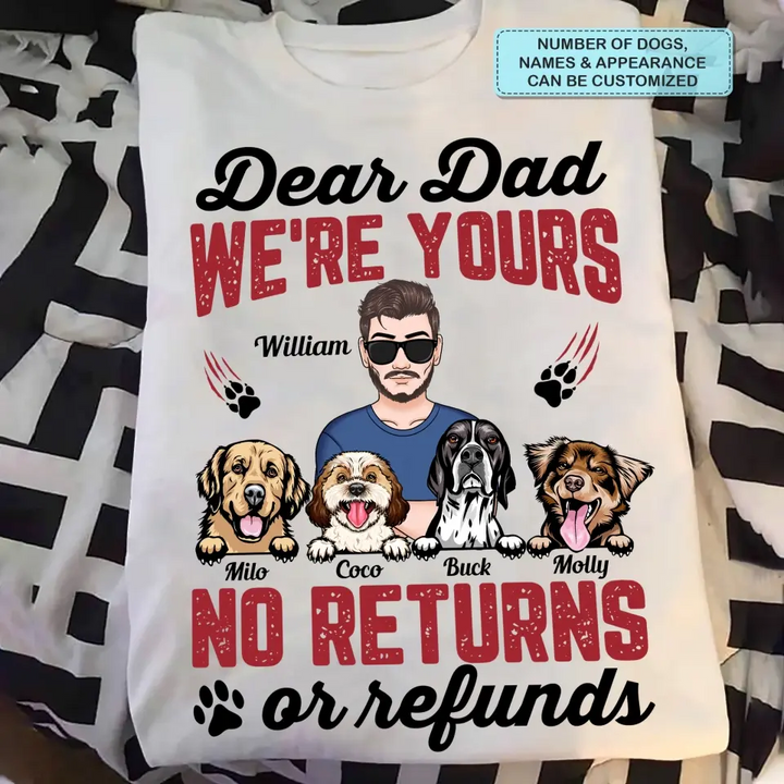 Personalized Custom T-shirt - Father's Day, Birthday Gift For Dad, Grandpa, Pet Lover - No Returns Or Refunds
