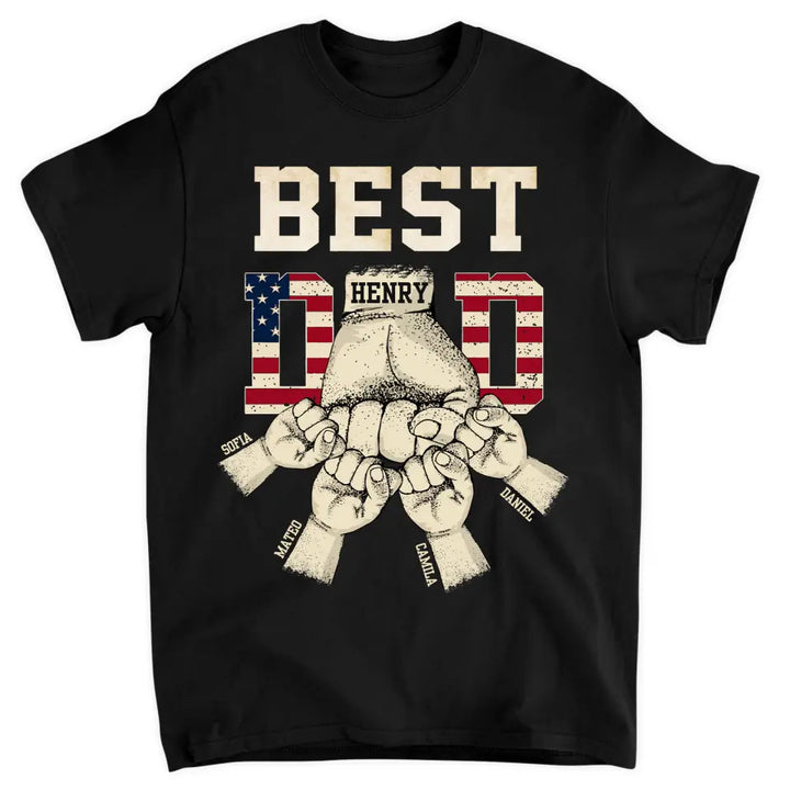 Personalized Custom T-shirt - Father's Day, Birthday Gift For Dad, Grandpa - Best Dad Ever 4th Of July