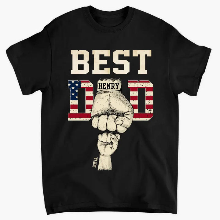 Personalized Custom T-shirt - Father's Day, Birthday Gift For Dad, Grandpa - Best Dad Ever 4th Of July