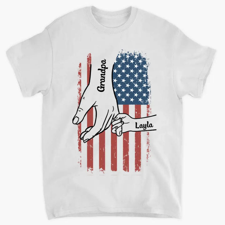 Personalized Custom T-shirt - Father's Day, Birthday Gift For Dad, Grandpa - Hand In Hand I Will Protect You