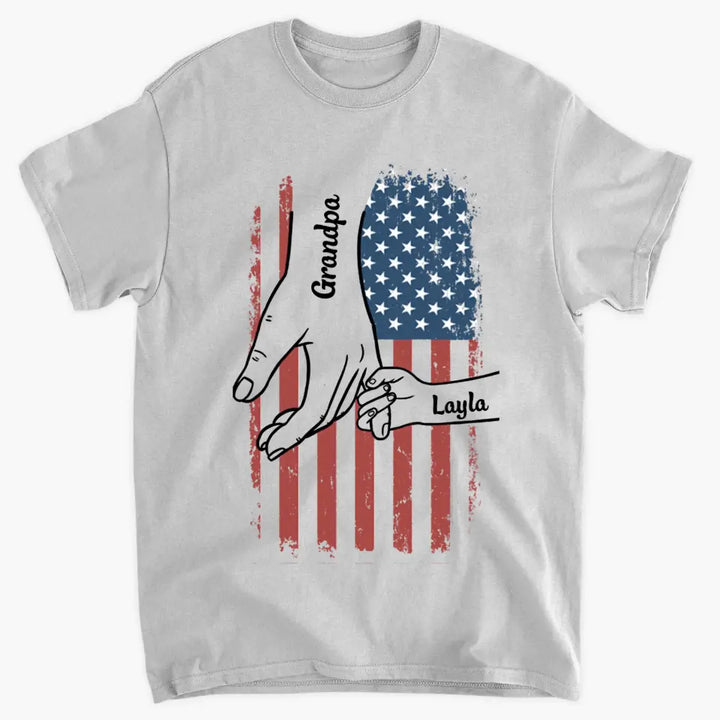 Personalized Custom T-shirt - Father's Day, Birthday Gift For Dad, Grandpa - Hand In Hand I Will Protect You