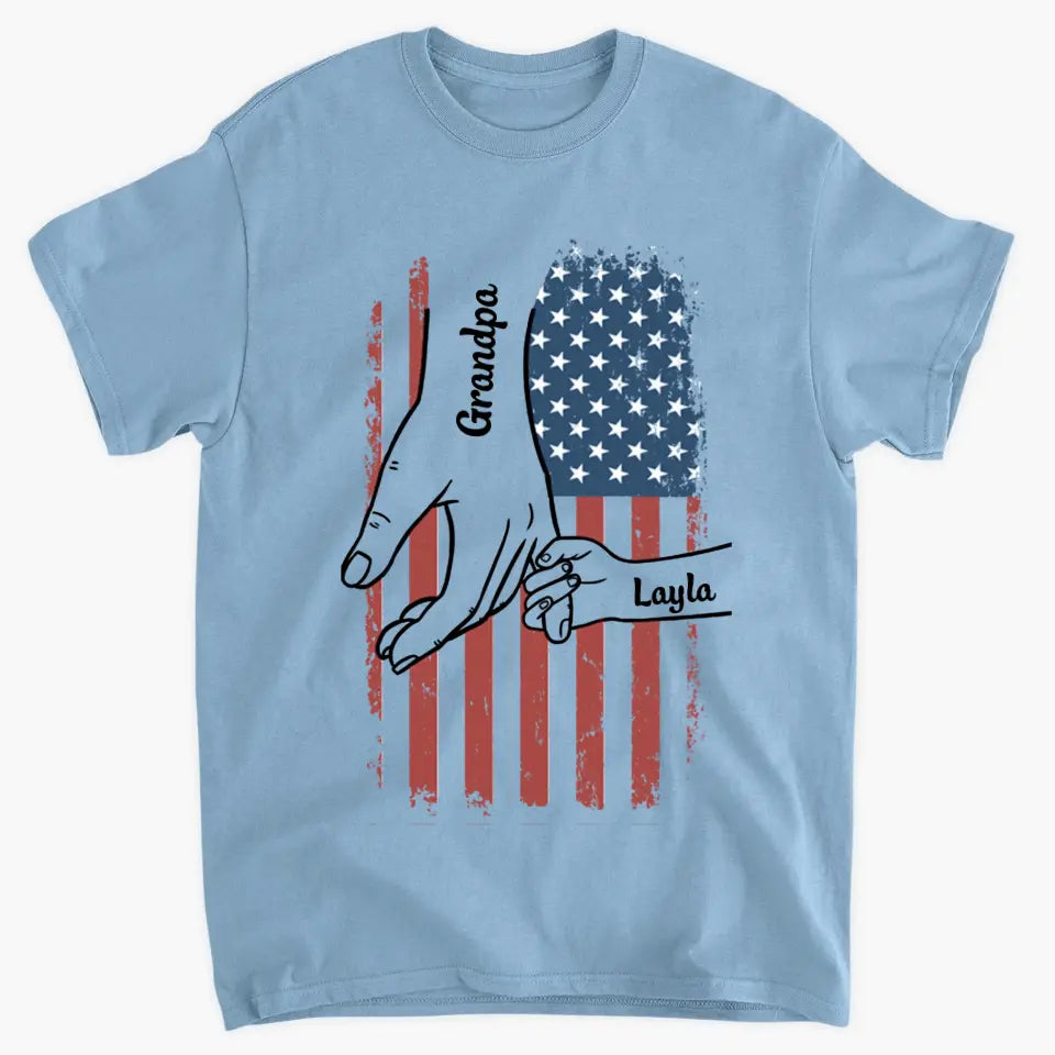 Personalized Custom T-shirt - Father's Day, Birthday Gift For Dad, Grandpa - Hand In Hand I Will Protect You