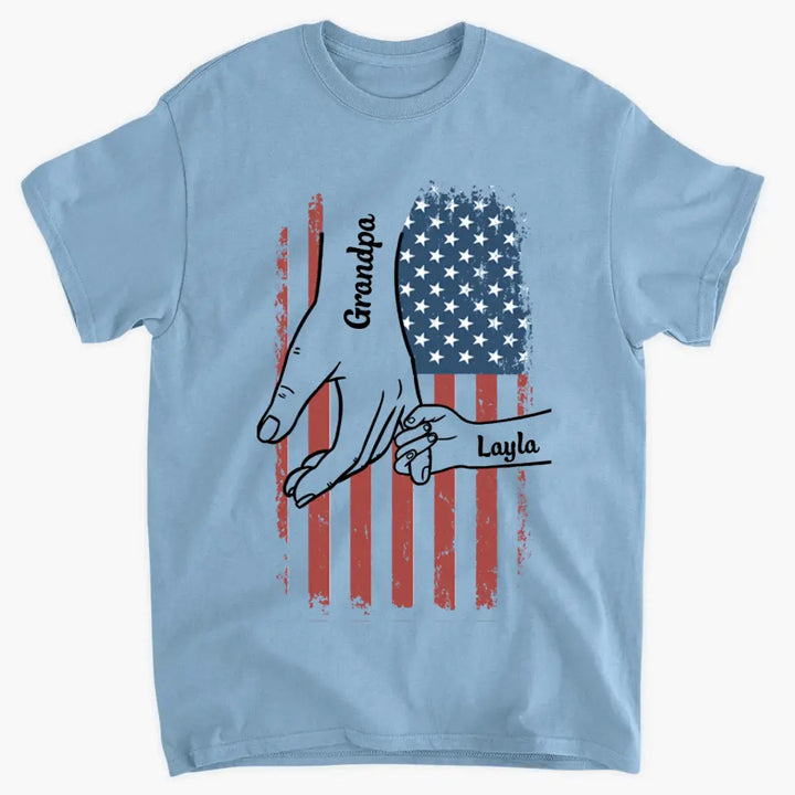 Personalized Custom T-shirt - Father's Day, Birthday Gift For Dad, Grandpa - Hand In Hand I Will Protect You