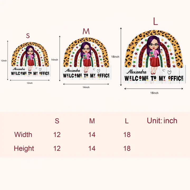 Personalized Custom Door Sign - Birthday, Welcoming Gift For Office Staff - Welcome To My Office New Ver 2