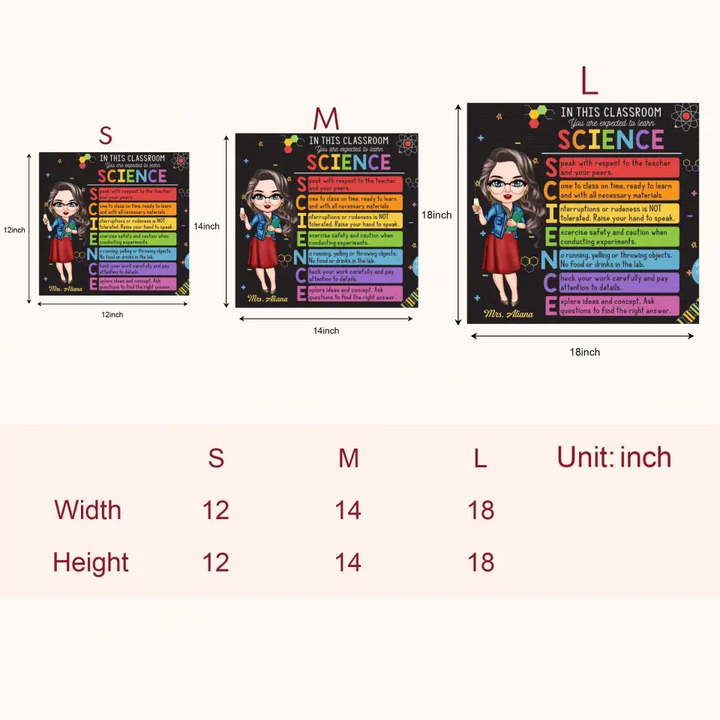 Personalized Custom Door Sign - Welcoming, Birthday, Teacher's Day Gift For Teacher - Science Teacher