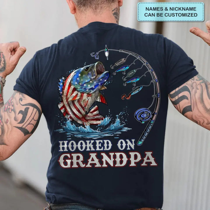 Hook On Daddy Fishing - Custom T-shirt - Father's Day Gift For Dad