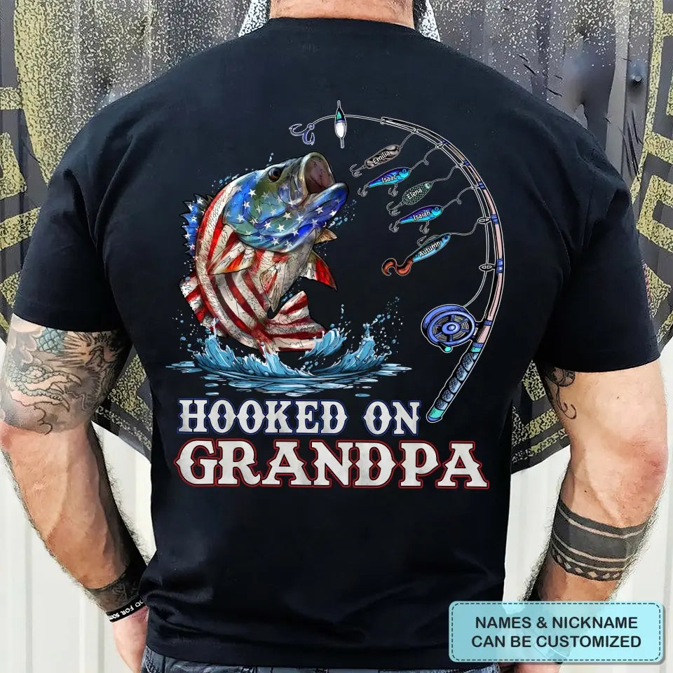 Hook On Daddy Fishing - Custom T-shirt - Father's Day Gift For Dad