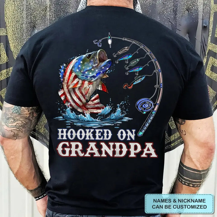 Hook On Daddy Fishing - Custom T-shirt - Father's Day Gift For Dad
