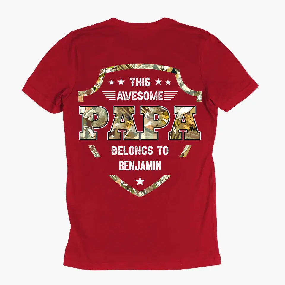 Personalized Custom T-shirt - Father's Day, Birthday Gift For Dad, Grandpa - This Awesome Papa Belongs To