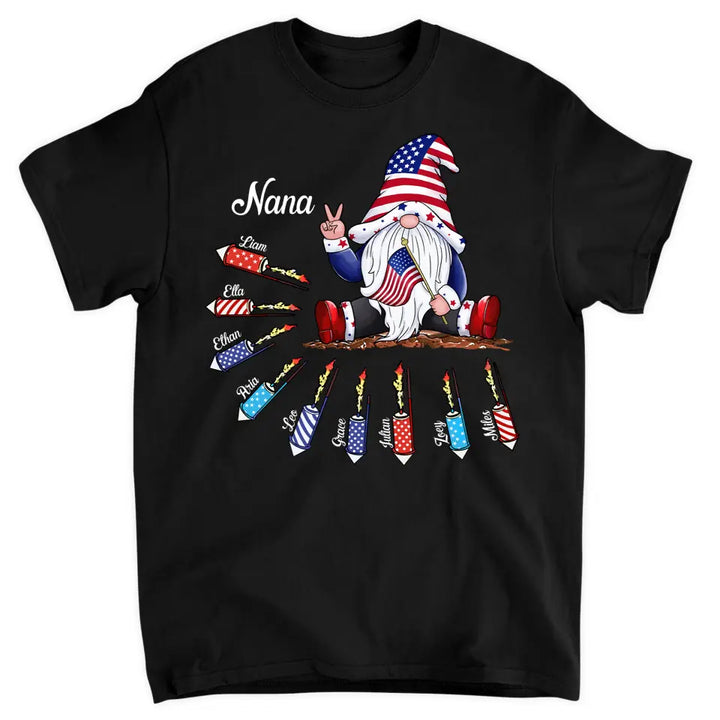 Personalized Custom T-shirt - Birthday Gift For Grandma - Grandma A Gnome Firecracker