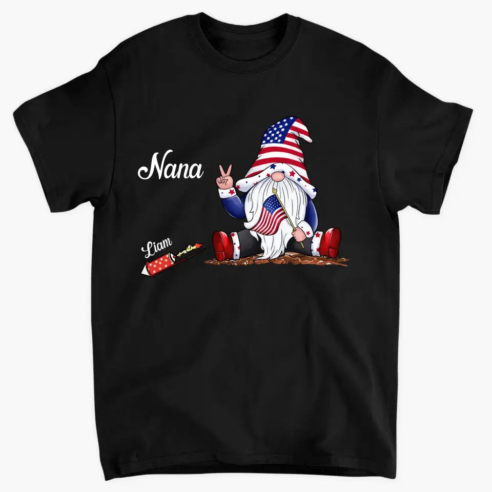 Personalized Custom T-shirt - Birthday Gift For Grandma - Grandma A Gnome Firecracker