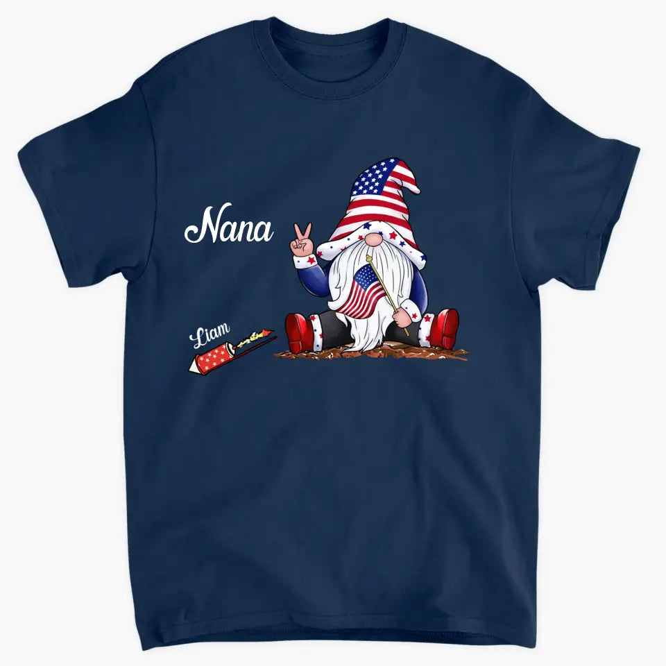 Personalized Custom T-shirt - Birthday Gift For Grandma - Grandma A Gnome Firecracker