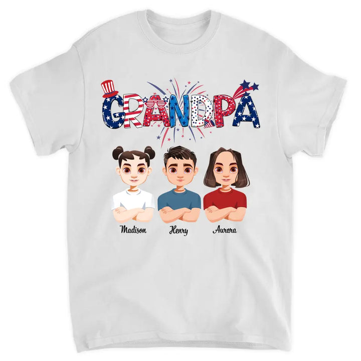 Personalized Custom T-shirt - 4th of July, Mother's Day, Father's Day, Birthday Gift For Family Member, Mom, Dad - Mama Papa Mom Daddy