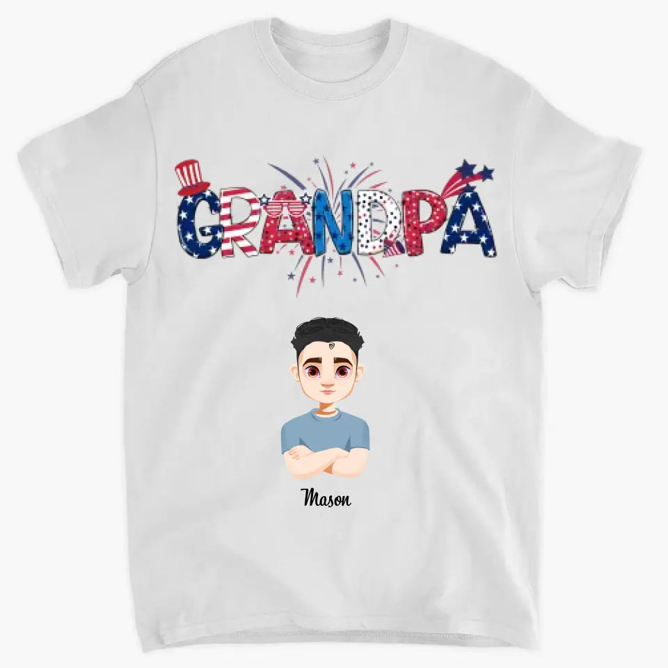 Personalized Custom T-shirt - 4th of July, Mother's Day, Father's Day, Birthday Gift For Family Member, Mom, Dad - Mama Papa Mom Daddy
