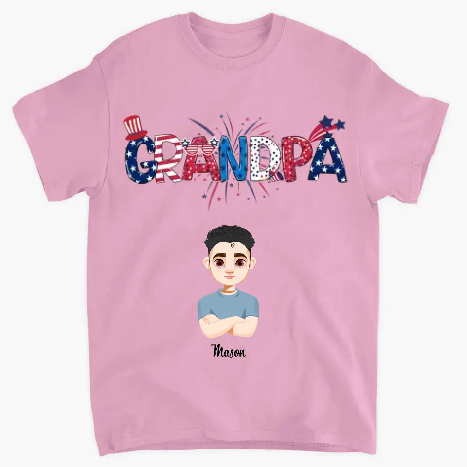 Personalized Custom T-shirt - 4th of July, Mother's Day, Father's Day, Birthday Gift For Family Member, Mom, Dad - Mama Papa Mom Daddy