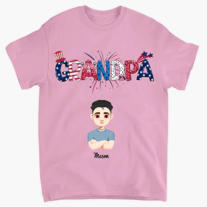 Personalized Custom T-shirt - 4th of July, Mother's Day, Father's Day, Birthday Gift For Family Member, Mom, Dad - Mama Papa Mom Daddy