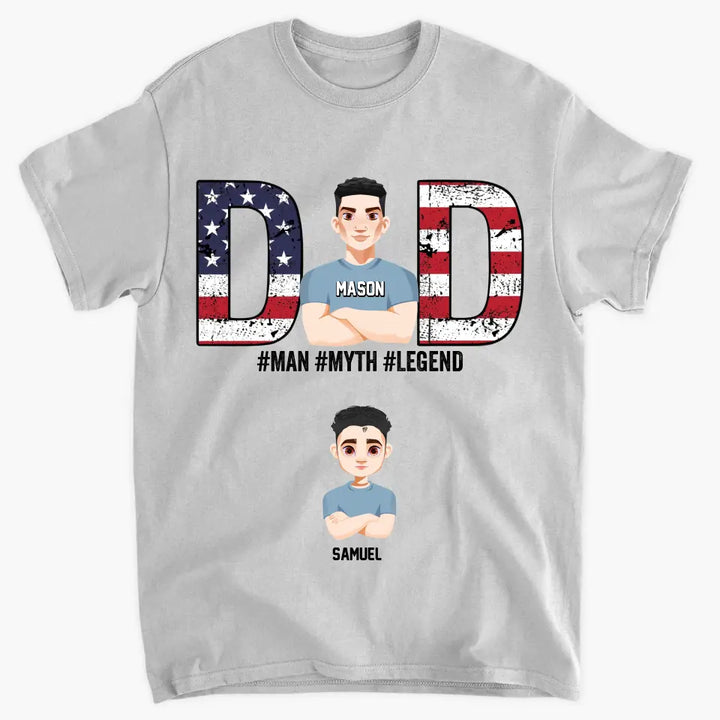 Personalized Custom T-shirt - 4th Of July, Father's Day, Birthday Gift For Dad, Grandpa - Dad Man Myth Legend
