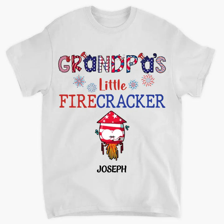 Personalized Custom T-shirt - 4th Of July, Father's Day, Birthday Gift For Dad, Grandpa, Grandma, Uncle - Grandpa's Little Crackers