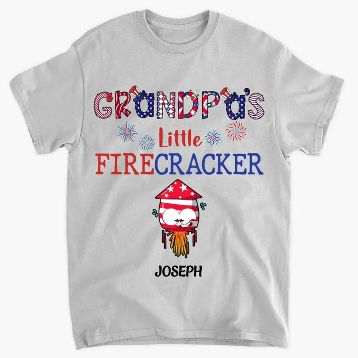 Personalized Custom T-shirt - 4th Of July, Father's Day, Birthday Gift For Dad, Grandpa, Grandma, Uncle - Grandpa's Little Crackers