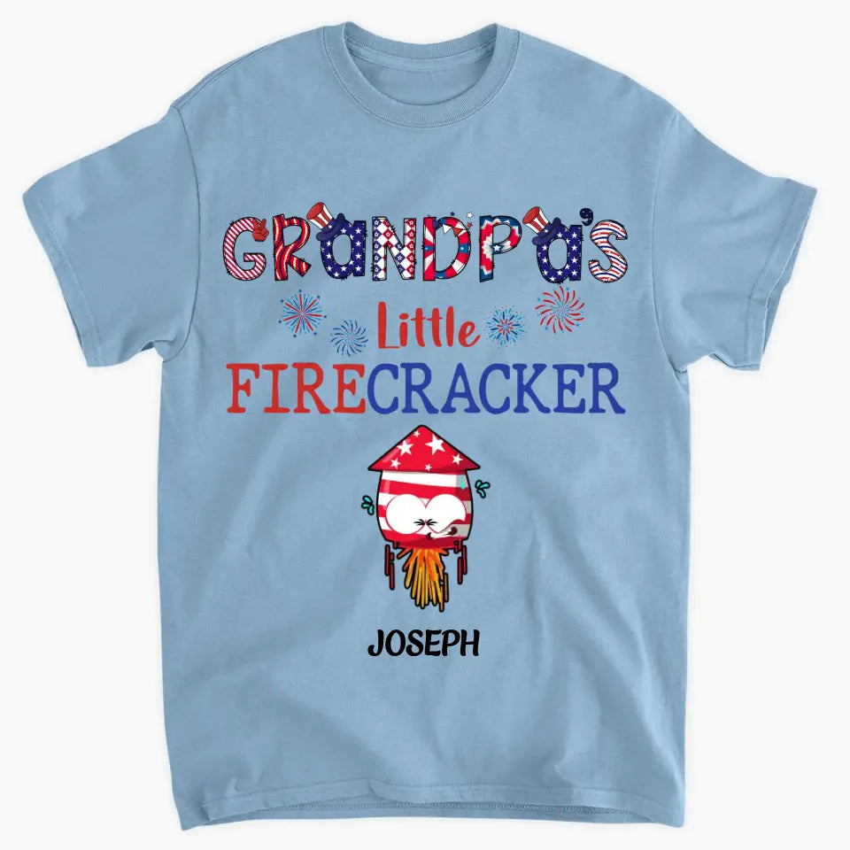 Personalized Custom T-shirt - 4th Of July, Father's Day, Birthday Gift For Dad, Grandpa, Grandma, Uncle - Grandpa's Little Crackers