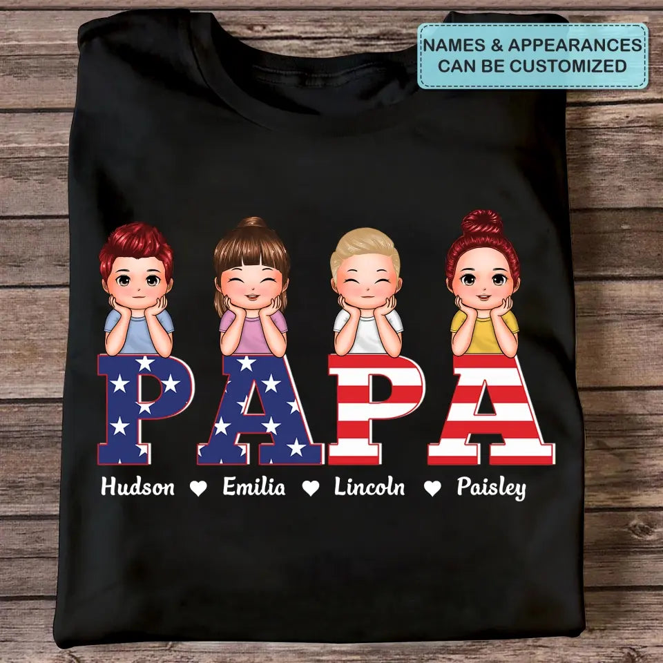 Papa Custom T-shirt - Father's Day Gift
