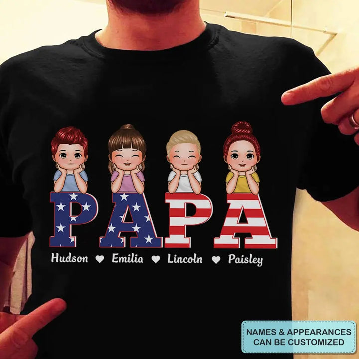 Papa Custom T-shirt - Father's Day Gift