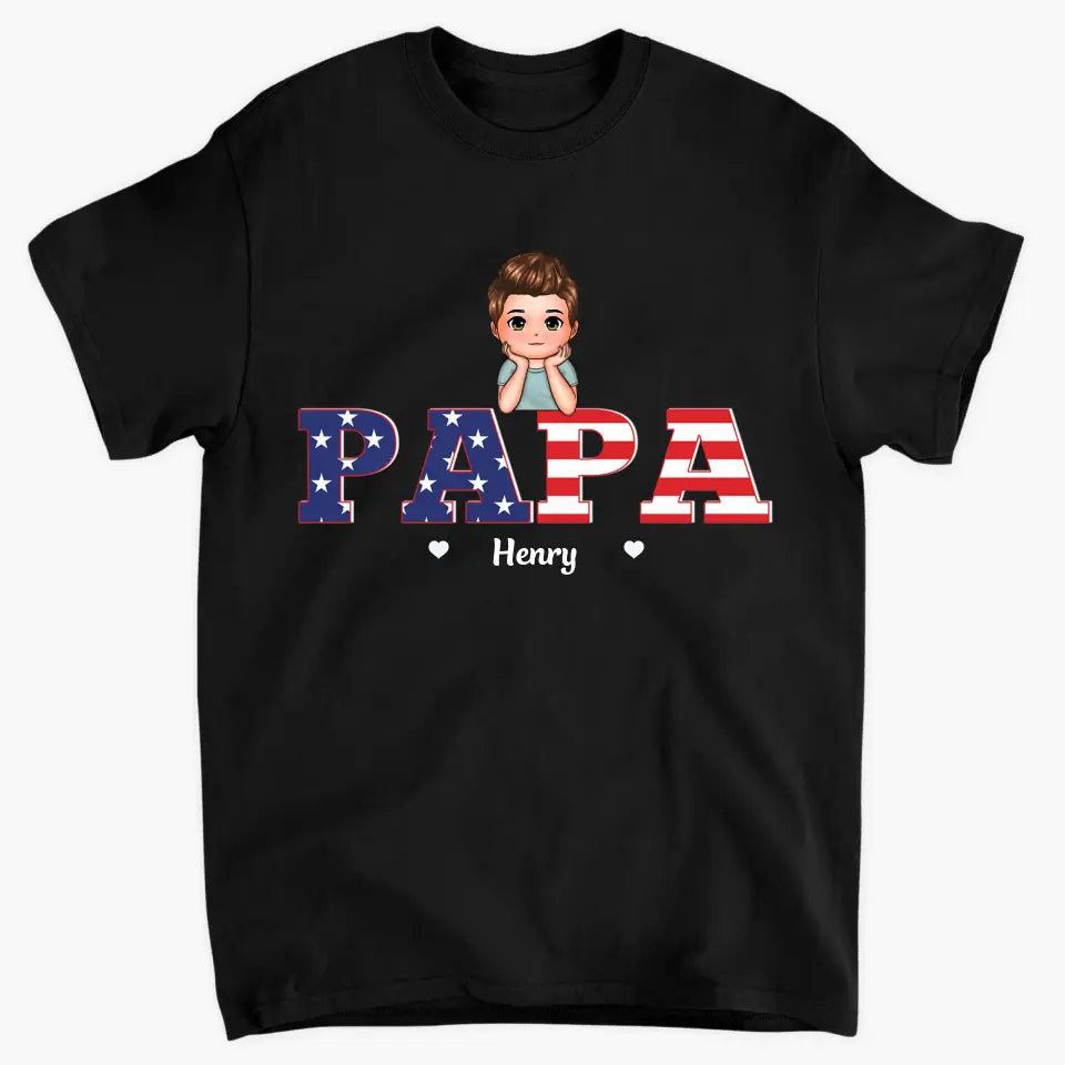 Papa Custom T-shirt - Father's Day Gift