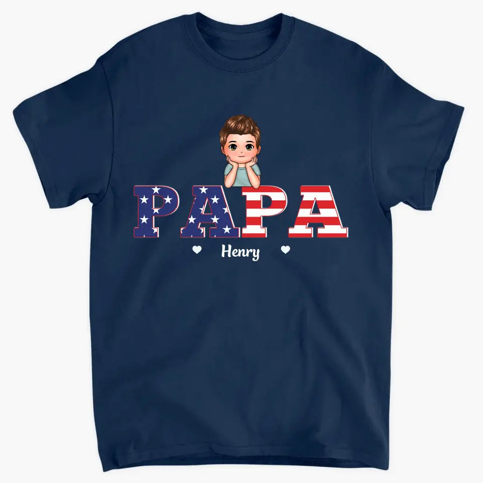 Papa Custom T-shirt - Father's Day Gift