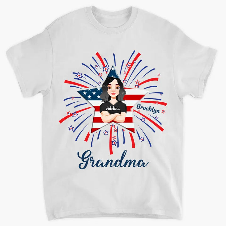 Personalized T-shirt - 4th Of July, Mother's Day, Birthday Gift For Mom, Grandma - Firework 4th Of July
